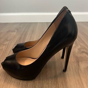 Guess black leather heels size 38